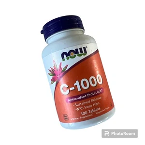 NOW Foods Vitamin C-1000 Sustained Release 100Tablets Exp 03/2027 - Picture 1 of 8