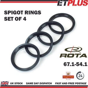 Spigot Rings 67.1 - 54.1  Fit ROTA Grid V RKR RB alloy wheels - Picture 1 of 3