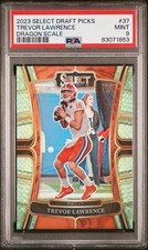 2023 Panini Select Draft Picks Trevor Lawrence Dragon Scale SSP Pop 1 PSA 9 