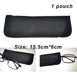 Black Pouch / Soft Glasses Case Bag for Spectacles Reading Glasses Protective - Picture 1 of 1