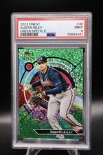 2023 Topps Finest AUSTIN RILEY GREEN SPECKLE 47/125 #30 ATLANTA BRAVES 🔥PSA 9🔥