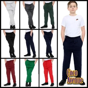 New Boys Kids Jogging Stretchy Skinny Bottoms Casual Sports Trousers Sweat Pants - Picture 1 of 11