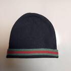 Gucci Knit Beanie Hat Sherry Line Black Size Large Italy