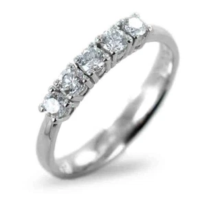 Ring Glaube Ring Riviera 18 kt Weißgold 5 Diamanten ct. 0,58 goielli damen  - Bild 1 von 5