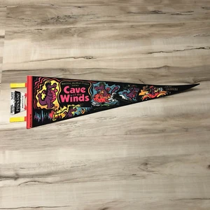 Vintage HÖHLE DER WINDE / DAZZLE THE MAGIC DRAGON Souvenir Wimpel Flagge - Bild 1 von 2