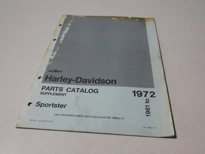 Suplemento catálogo de piezas Harley Davidson AMF 1961 a 1972 Sportster 99451-72 Foto 1 de 4