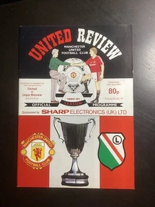1990-91 Manchester United v Legia Warsaw Cup Winners Cup Semi Final Programme - Picture 1 of 2