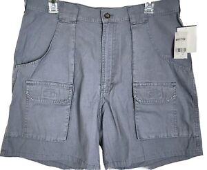Woolrich Cargo Shorts Mens 34 Gray 6"L Lightweight Cotton Canvas Outdoors Hiking