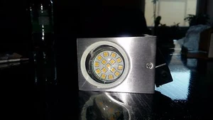 Ranex 5000.466 LED Außenwandleuchte, GU10 3 Watt, Eckig, gebürsteter Edelsta - Bild 1 von 3