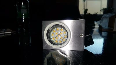 Ranex 5000.466 LED Außenwandleuchte, GU10 3 Watt, Eckig, gebürsteter Edelsta - Bild 1 von 3