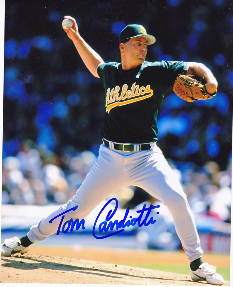 汤姆·坎迪·奥克兰 A'S ACTION 签名 8x10 — 第 1/1 张图片