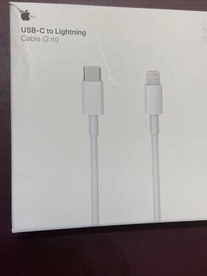Apple Lightning Male to USB Type-C Male Cable (2 M) MKQ42AM/A Model A1702 White - Image 1 of 4