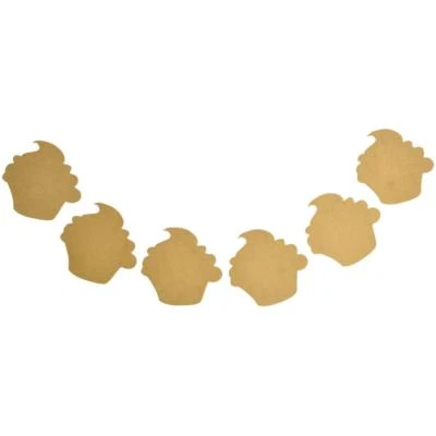 Beyond The Page CUPCAKE Pennant Wood Banner 5"X5" Birthday Party Decorations DIY - Image 1 of 4