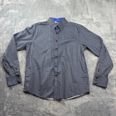 House of Lords Designer Mens Button Up Shirt Long Sleeve Colorful Pattern Sz L - Image 1 of 4