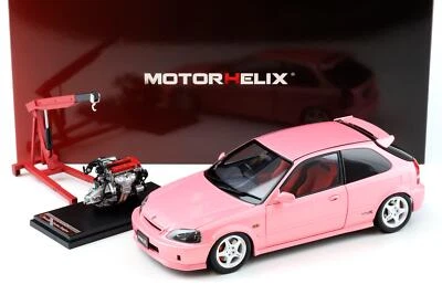 1:18 Motorhelix Honda Civic Type R (EK9) Customized Version Sweet pink + engine