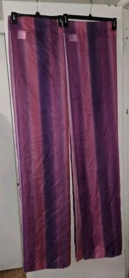 Nice 2 Panels Multi Color Pinks Purplish Voila Sheer Curtain  58in x 63in each - Image 1 of 4