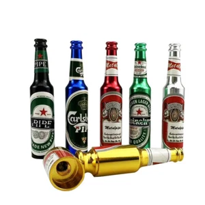 Creative Beer Bottle Metal Mini Pipe Portable Detachable Metal Pipe - Picture 1 of 6