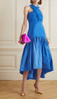 VERONICA BEARD Radley Halter Neck High/Low Dress in Bluebell Size 8 $498