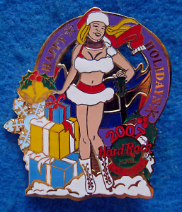LAS VEGAS HOTEL XMAS CHRISTMAS SANTA'S GIRL WHITE BOOTS 2007 Hard Rock Cafe PIN
