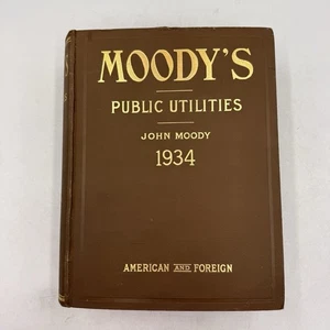 Rare 1934 Moody's Manual: Public Utilities John Moody 2650+ Pgs | Depression Era - Bild 1 von 18