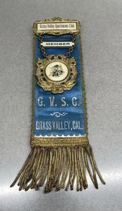 Antique Green Valley Sportsman Club Member Medal Ribbon Badge California - Picture 1 of 6