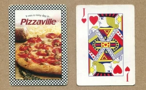 PIZZAVILLE PIZZA. #B It was a rainy... Jack of Hearts. Vintage Tausch Spielkarte - Bild 1 von 3