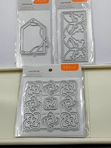 NUEVO Tonic Studios 3 Die Bundle Celtic Knot Die Shutter Die Stitches Die - Imagen 1 de 8