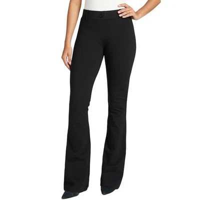 Betabrand dress pant yoga pants bootcut stretch pull on black trousers office L - Image 1 of 4