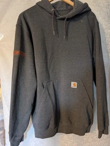 Carhartt Gray Hoodie With Company Logo Sz. Medium - Picture 1 of 11