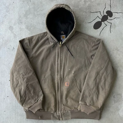 Chaqueta de trabajo vintage Carhartt J130 LBR marrón con capucha Foto 1 de 4