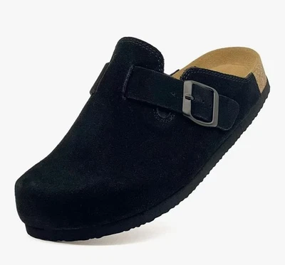 10.5 Size Cow Suede Clogs｜Cork Latex Footbed｜Arch Support｜Adjustable Buckle - Image 1 of 4