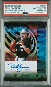 2021 Illusions Elusive Ink Nero/15 Rich Gannon Auto PSA 10 Pop 1 Raro! - Foto 1 di 3