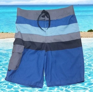 Art Class Boy's Blue Striped Board Shorts Size Large - Picture 1 of 8