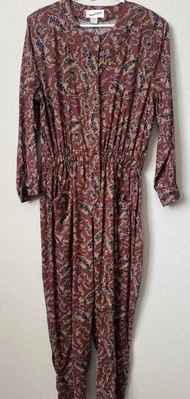 Mameluco de Colección Para Mujer Años 80 Diane Von Furstenberg L Patrón Coachella Hippie Otoño Foto 1 de 4