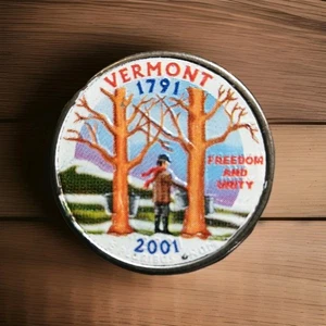 2001-D Vermont Statehood Commemorative Quarter Painted J&M Tarantula - Picture 1 of 11