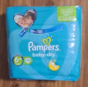 2015 Pampers Baby Dry UNICEF diapers 30 nappies No6+ size  16+ kgs/35+lbs NOS - Picture 1 of 6