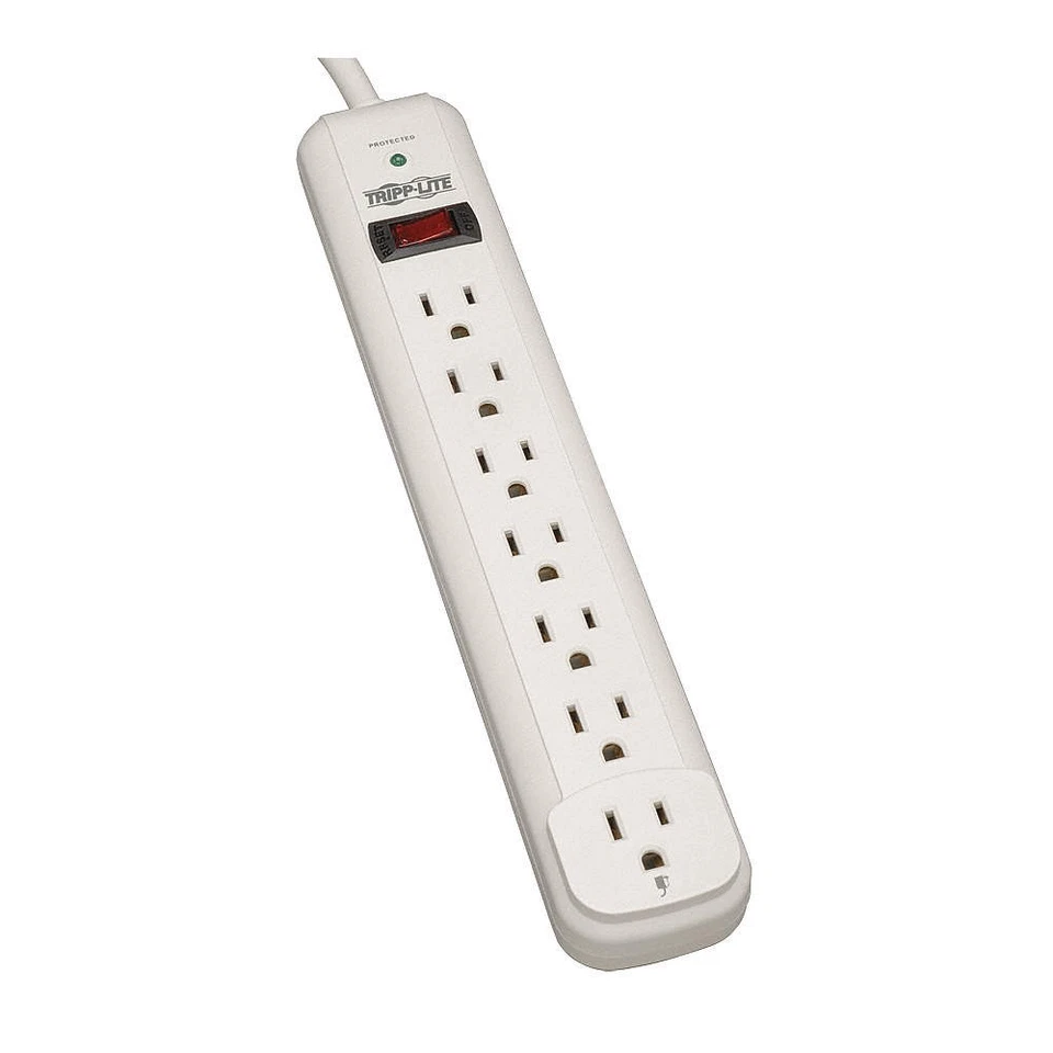 TRIPP LITE TLP712 Surge Protector Strip,7 Outlet,Wht 4HHG8 - Image 1 of 1