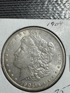 Dollaro argento Morgan 1904, bello originale alta qualità, spedizione gratuita - Foto 1 di 2