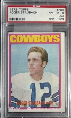 1972 Topps Football Roger Staubach #200 Dallas Cowboys PSA 8 NM-MT O/C - Image 1 of 4