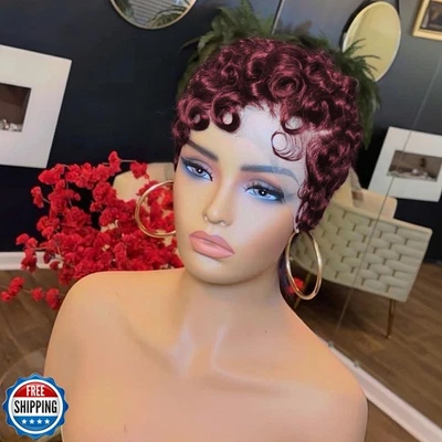 SisBroSis Chic Pixie 切割卷曲花边前人类头发假发 13X4X1 蕾丝正面 — 第 1/4 张图片