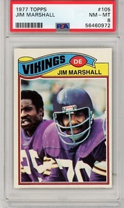 1977 Topps #105 Jim Marshall - Minnesota Vikings HOF - PSA 8 - Bild 1 von 2