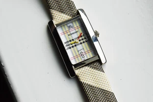 VINTAGE ladies BURBERRY Watch from ESTATE 1856 Works GREAT! NEW Band & battery - Picture 1 of 8
