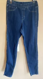 Lane Bryant Womens Pull on Jeans Size 14 Tall Stretch Waist Blue Denim stretch - Picture 1 of 5