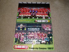 Shoot magazine - 2 x Large MANCHESTER UNITED FC 1996-97 Season Posters - MINT