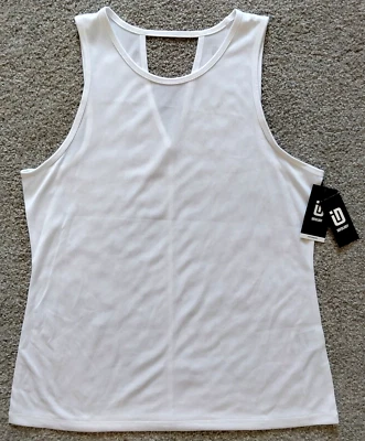 NUEVO CON ETIQUETAS Talla XL Mujer Ideología Cerradura Espalda Sin Mangas Gimnasio Activo Blanco Camiseta sin Mangas NUEVA Foto 1 de 4