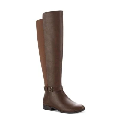 Style Co Womens 8 M Dark Brown Faux Leather Knee High Riding Boots NIB HW4 - Image 1 of 4