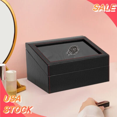 Caja enrolladora de reloj de rotación automática 4+6 caja de exhibición de cuerda automática estuche de almacenamiento Foto 1 de 4