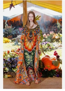 Camilla Franks Weaving Time Silk Kaftan One Size Round Neck Vintage Boho Chic - Picture 1 of 16