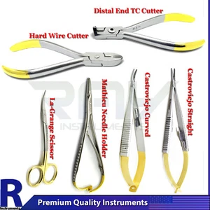 Dental Surgical Castroviejo Needle Holder Forceps Orthodontic Hard Wire Cutters - Picture 1 of 8