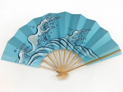 Ventilador de baile plegable japonés Maiogi de colección ligeramente usado en paquete original: PS Foto 1 de 4